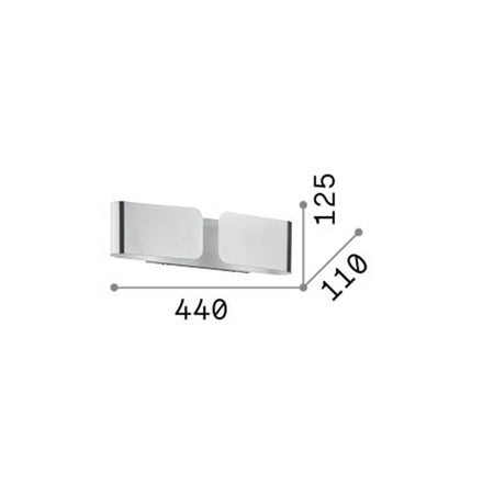 Applique Contemporanea Clip Metallo Cromo 2 Luci E27