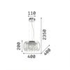 Sospensione Moderna Audi-80 Metallo Trasparente 5 Luci G9 3W 3000K Luce Calda