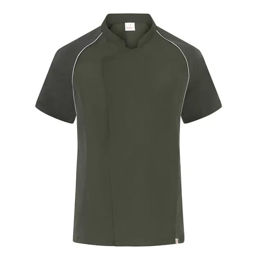 Giacca Javier Verde Militare Giacca Cuoco Manica Corta No Stiro