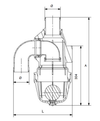 Valvola sifone raccordo dritto ø60mm