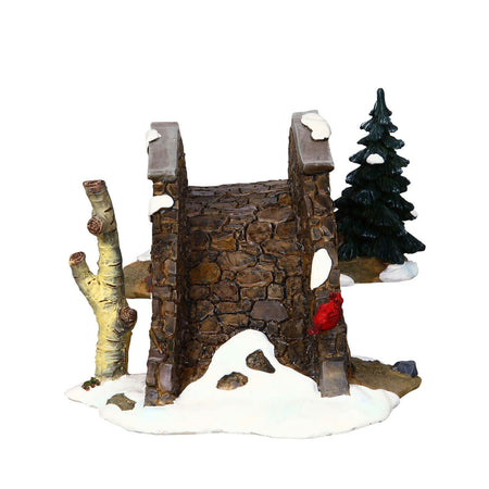 Ponte vecchio di pietra decorazione per villaggio di Natale e presepe in poliresina