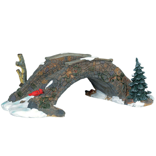 Ponte vecchio di pietra decorazione per villaggio di Natale e presepe in poliresina