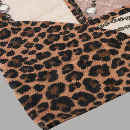 Liu Jo sciarpa beige animalier 70X180 2F5081T0300