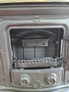 Stufa a legna Parlor 6 kW in ghisa con inserti ottone caminetto vintage