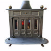 Stufa a legna Franklin 13 kW in ghisa con inserti ottone caminetto h 100 cm