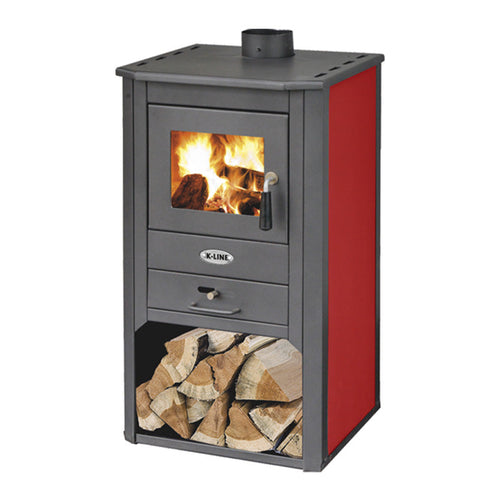 Stufa a legna Kursal 9 kW in acciaio verniciato caminetto h 93 cm