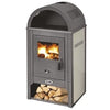 Stufa a legna De Lux 10 kW in acciaio verniciato caminetto h 109 cm