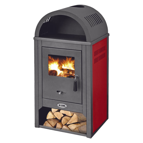 Stufa a legna De Lux 10 kW in acciaio verniciato caminetto h 109 cm