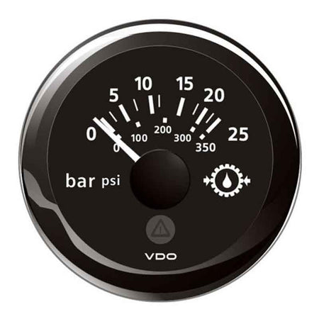 Manometro Olio Idraulico Nero 0-25Bar/0-350Psi A2C