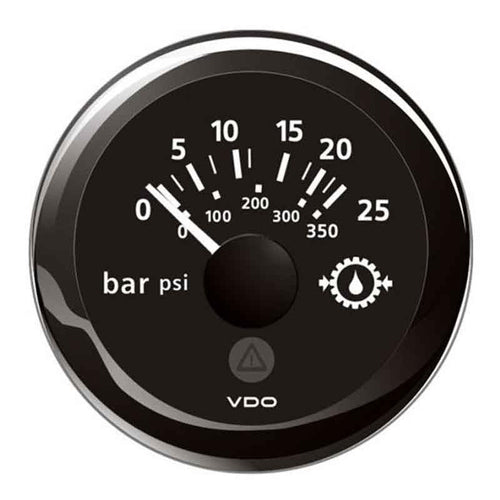 Manometro Olio Idraulico Nero 0-25Bar/0-350Psi A2C