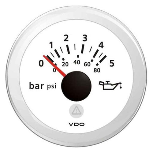 Manometro Olio Idraulico Bianco 0-5Bar/0-80Psi A2C