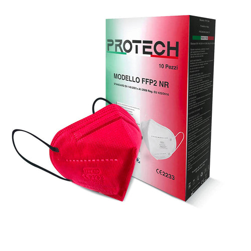 10x Mascherina FFP2 CE2133 Protech SRL Mascherina filtrante 5 strati FFP2 | BFE ≥98% | Prodotta in Italia