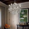 Lampadario Classico Gioconda Metallo-Cristallo Argento 8 Luci E14
