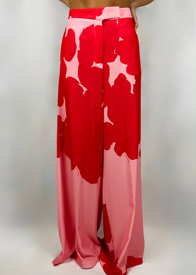 Pantaloni fantasia rosso e rosa