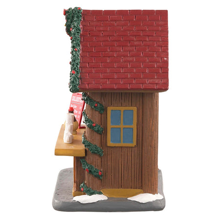 Negozio di vino e birra per villaggio di Natale in poliresina con luci a batteria