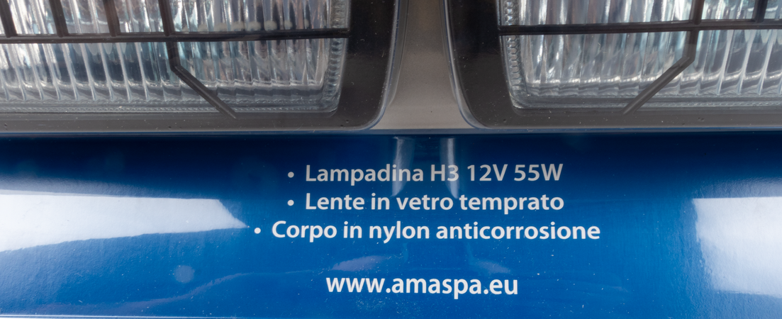 Kit 2 fari da lavoro alogeni rettangolari con griglia 174x92mm