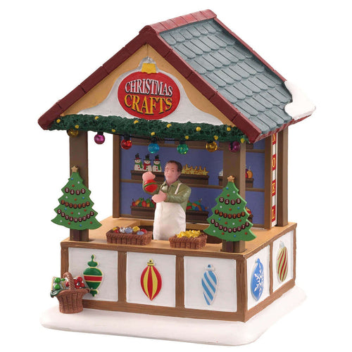Negozio di articoli e decorazioni natalizie in poliresina per villaggio di Natale h 14,1 cm