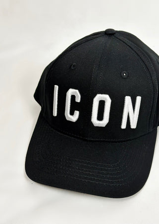 Cappello basic nero con logo ricamato bianco