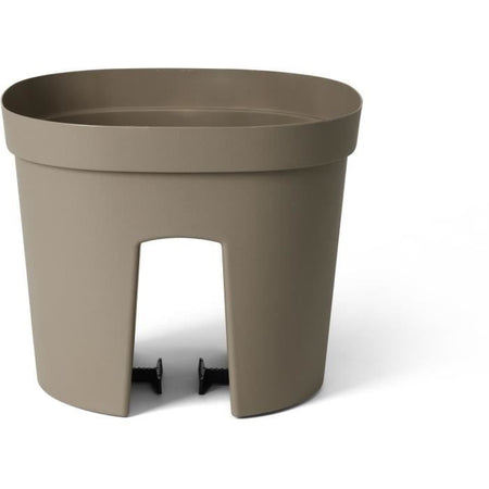 Vaso per balaustra - GARDEN ID Smile - Tortora 30 cm - Si adatta a tutte le balaustre - Riserva d'acqua - riciclato e riciclabile al 100%