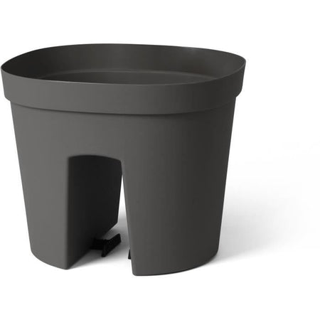 Vaso per balaustra - GARDEN ID Smile - Anth. 30 cm - Si adatta a tutte le balaustre - Riserva d'acqua - riciclato e riciclabile al 100%.