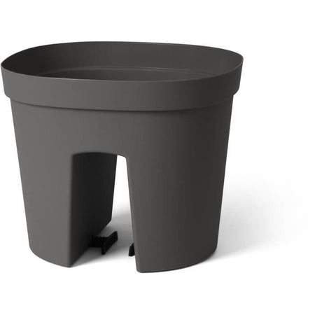 Vaso per balaustra - GARDEN ID Smile - Anth. 30 cm - Si adatta a tutte le balaustre - Riserva d'acqua - riciclato e riciclabile al 100%.