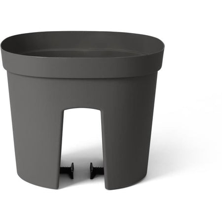 Vaso per balaustra - GARDEN ID Smile - Anth. 30 cm - Si adatta a tutte le balaustre - Riserva d'acqua - riciclato e riciclabile al 100%.