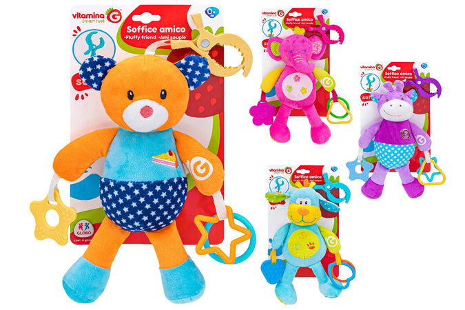 Pupazzo cm16 con mollettone e sonaglio 3ass