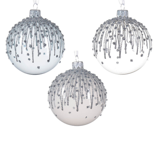 Palline per albero di Natale in vetro decorato da Ø 8 cm, confezione 6 pezzi