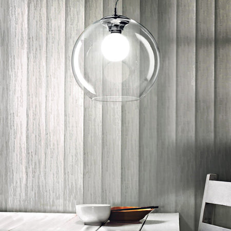 Sospensione Moderna Nemo Metallo Trasparente 1 Luce E27 D30Cm