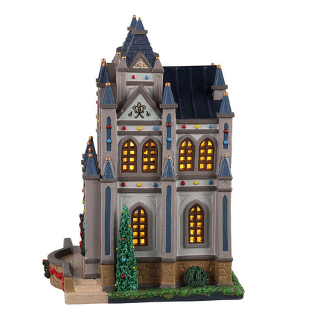 Cattedrale decorazione natalizia con luci per villaggio natalizio