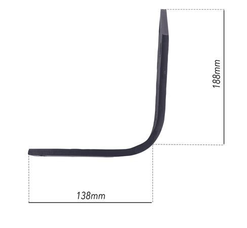 Zappa dx adattabile Krone SQ 80x7,foro 14,5 confezione da 5 pezzi