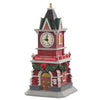 Torre dell'orologio in poliresina decorazione con suoni per villaggio di Natale