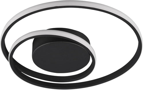 REALITY LEUCHTEN - PLAFONIERA ZIBAL A LED A SPIRALE NERA CON REGOLAZIONE INTENSITA' DIAMETRO 40 CM