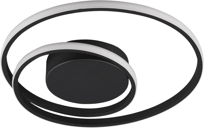 REALITY LEUCHTEN - PLAFONIERA ZIBAL A LED A SPIRALE NERA CON REGOLAZIONE INTENSITA' DIAMETRO 40 CM
