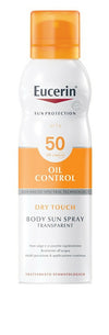 Eucerin 50+ OIL CONTROL DRY TOUCH BODY SUN SPRAY TRASPARENT - protezione alta - resistente all'acqua 200ml