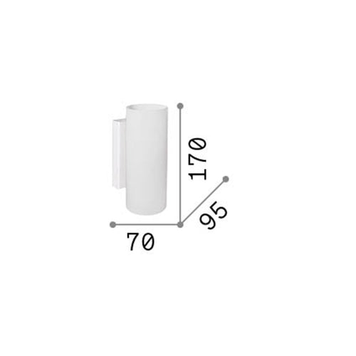 Applique Moderna Round Paul Metallo Bianco 2 Luci 3W 3000K Luce Calda