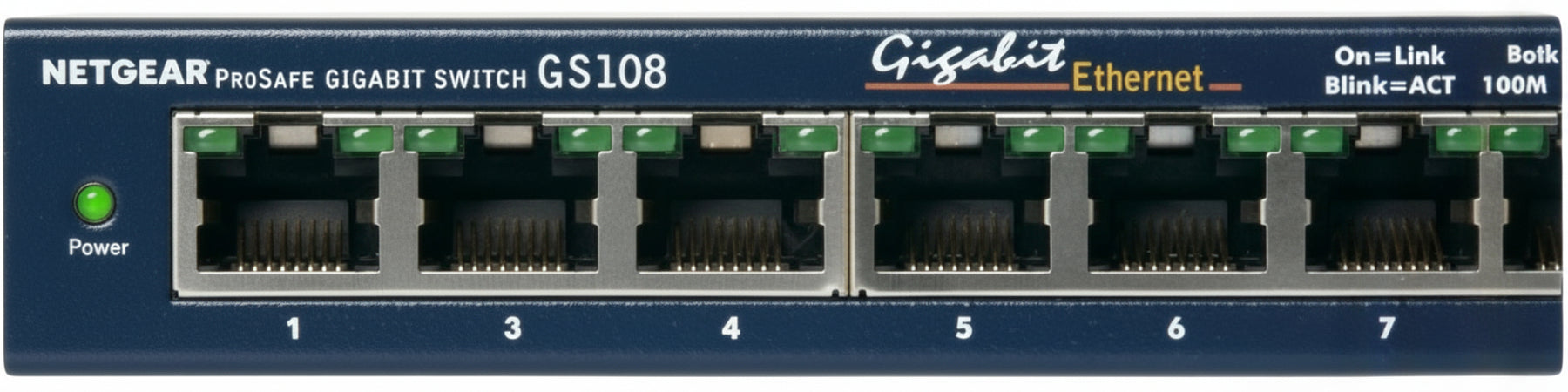 Netgear gs108ge switch di rete non gestito gigabit ethernet (10/100/1000) blu