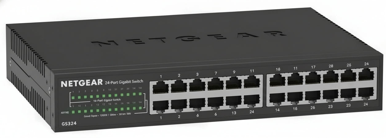 Netgear gs324 non gestito gigabit ethernet (10/100/1000) nero - GS324-200EUS