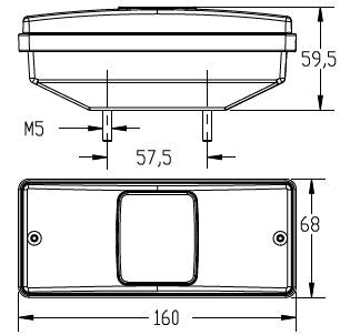 Fanale posteriore dx/sx 158x60x68mm adatabile a fiat 5170315
