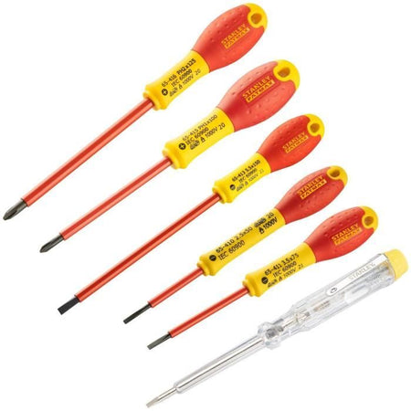 Set di 6 cacciaviti isolati 1000V - STANLEY FATMAX - 0-65-441 - Elettricista + Philipps + Tester