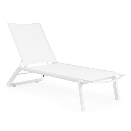 Lettino prendisole in alluminio verniciato "Cruise" con ruote, ideale per piscina e giardino