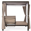 Lettino Daybed Dream prendisole ad isola per giardino e piscina, baldacchino reclinabile con tende