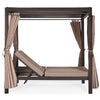 Lettino Daybed Dream prendisole ad isola per giardino e piscina, baldacchino reclinabile con tende