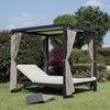 Lettino Daybed Dream prendisole ad isola per giardino e piscina, baldacchino reclinabile con tende