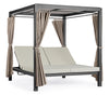 Lettino Daybed Dream prendisole ad isola per giardino e piscina, baldacchino reclinabile con tende