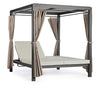 Lettino Daybed Dream prendisole ad isola per giardino e piscina, baldacchino reclinabile con tende