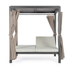 Lettino Daybed Dream prendisole ad isola per giardino e piscina, baldacchino reclinabile con tende