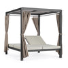Lettino Daybed Dream prendisole ad isola per giardino e piscina, baldacchino reclinabile con tende