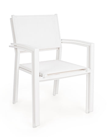 Poltrona "Hilde" struttura in alluminio verniciato e texilene per giardino e veranda