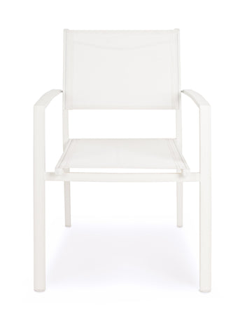 Poltrona "Hilde" struttura in alluminio verniciato e texilene per giardino e veranda